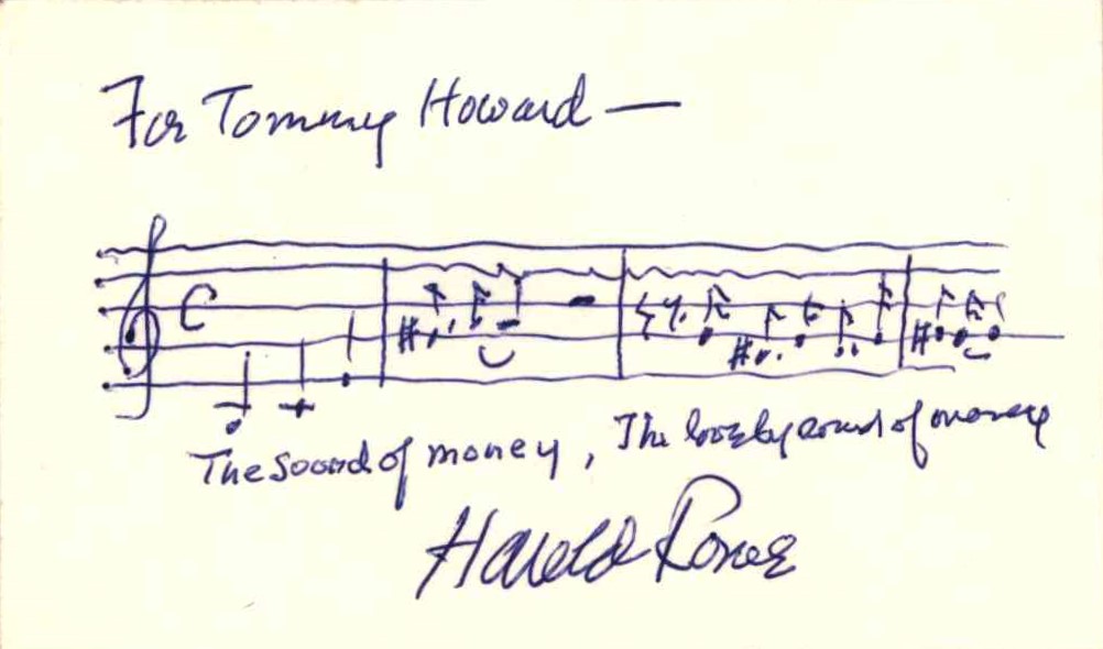 Rome, Harold - Autograph Musical Quotation Signed